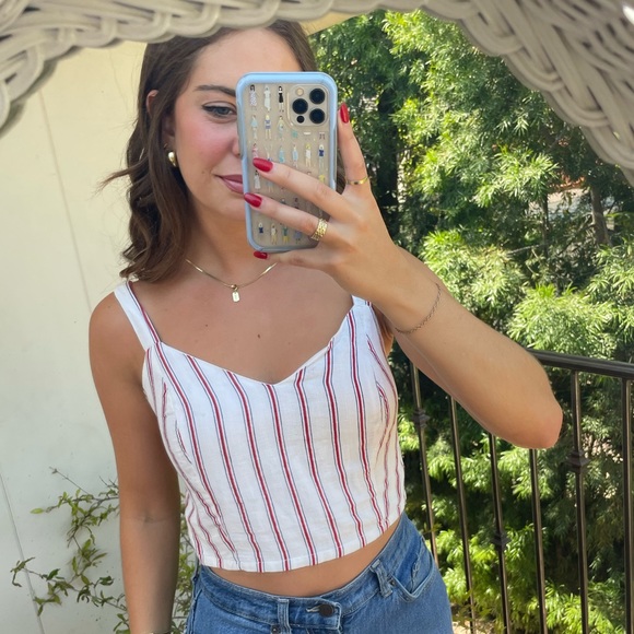Striped crop top ❤️🤍 - Picture 1 of 5